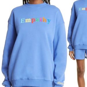 Unisex Empathy Embroidered Crewneck Sweatshirt Blue M/L
THE MAYFAIR GROUP NWT